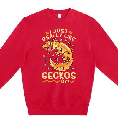 Gecko Lizard Leopard Geckos Terraristic Premium Crewneck Sweatshirt