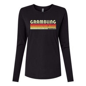 Grambling La Louisiana Funny City Home Roots Gift Retro 80s Womens Cotton Relaxed Long Sleeve T-Shirt