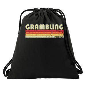 Grambling La Louisiana Funny City Home Roots Gift Retro 80s Drawstring Bag