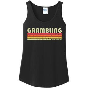 Grambling La Louisiana Funny City Home Roots Gift Retro 80s Ladies Essential Tank