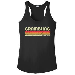 Grambling La Louisiana Funny City Home Roots Gift Retro 80s Ladies PosiCharge Competitor Racerback Tank