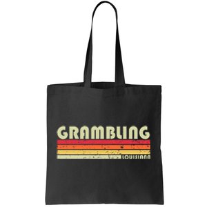 Grambling La Louisiana Funny City Home Roots Gift Retro 80s Tote Bag