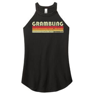 Grambling La Louisiana Funny City Home Roots Gift Retro 80s Women's Perfect Tri Rocker Tank