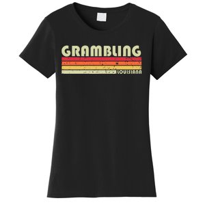 Grambling La Louisiana Funny City Home Roots Gift Retro 80s Women's T-Shirt