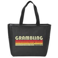 Grambling La Louisiana Funny City Home Roots Gift Retro 80s Zip Tote Bag