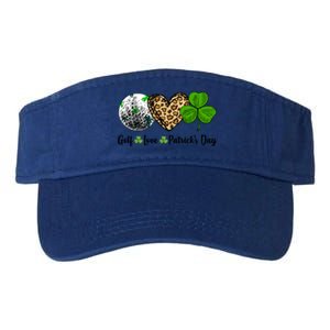 Golf Love Leopard Heart Shamrock St Patrick's Day Funny Gift Valucap Bio-Washed Visor