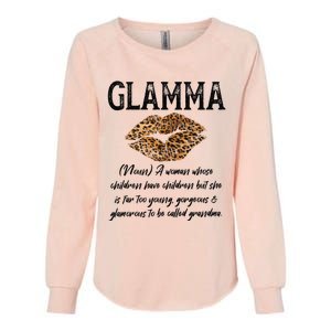 Glamma Leopard Lips Kiss GlamMa Description Mother's Day Womens California Wash Sweatshirt