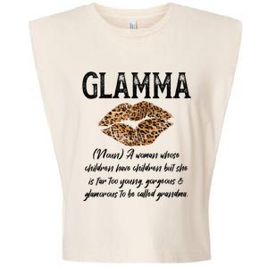 Glamma Leopard Lips Kiss GlamMa Description Mother's Day Garment-Dyed Women's Muscle Tee