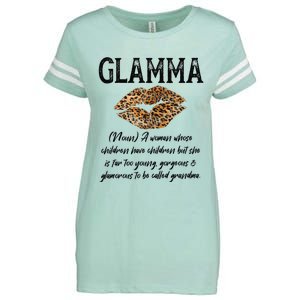 Glamma Leopard Lips Kiss GlamMa Description Mother's Day Enza Ladies Jersey Football T-Shirt