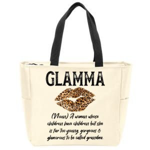 Glamma Leopard Lips Kiss GlamMa Description Mother's Day Zip Tote Bag