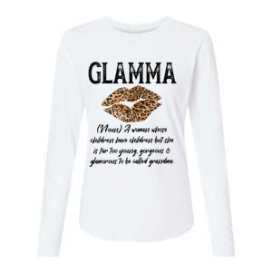 Glamma Leopard Lips Kiss GlamMa Description Mother's Day Womens Cotton Relaxed Long Sleeve T-Shirt