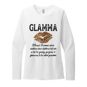 Glamma Leopard Lips Kiss GlamMa Description Mother's Day Womens CVC Long Sleeve Shirt