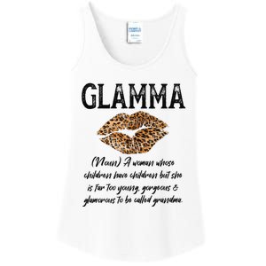 Glamma Leopard Lips Kiss GlamMa Description Mother's Day Ladies Essential Tank