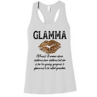 Glamma Leopard Lips Kiss GlamMa Description Mother's Day Women's Racerback Tank