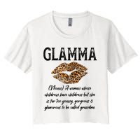 Glamma Leopard Lips Kiss GlamMa Description Mother's Day Women's Crop Top Tee