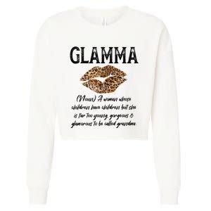 Glamma Leopard Lips Kiss GlamMa Description Mother's Day Cropped Pullover Crew