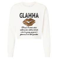 Glamma Leopard Lips Kiss GlamMa Description Mother's Day Cropped Pullover Crew