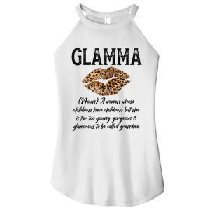 Glamma Leopard Lips Kiss GlamMa Description Mother's Day Women's Perfect Tri Rocker Tank