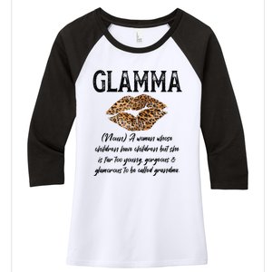 Glamma Leopard Lips Kiss GlamMa Description Mother's Day Women's Tri-Blend 3/4-Sleeve Raglan Shirt