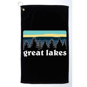 Great Lakes Lake Life Sunset Pine Tree Forest Gift Platinum Collection Golf Towel