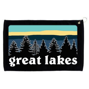 Great Lakes Lake Life Sunset Pine Tree Forest Gift Grommeted Golf Towel