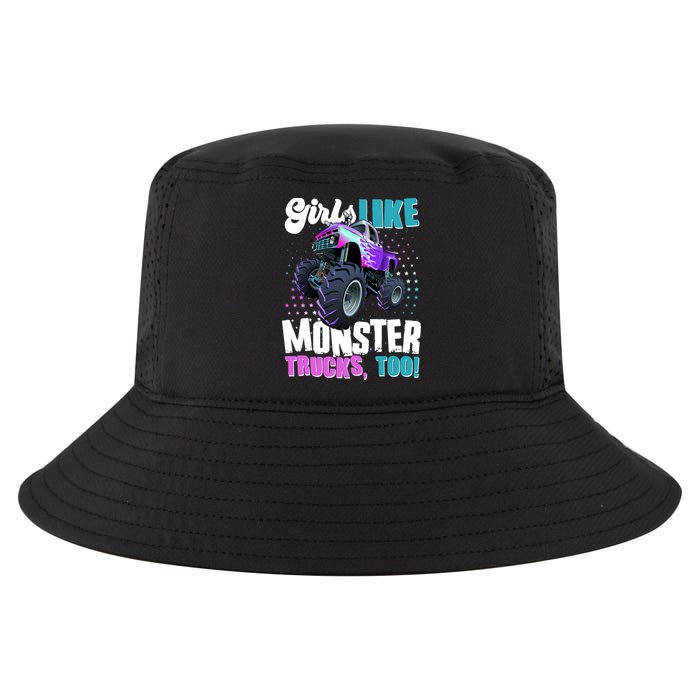 Girls Like Monster Trucks Too! Cool Comfort Performance Bucket Hat