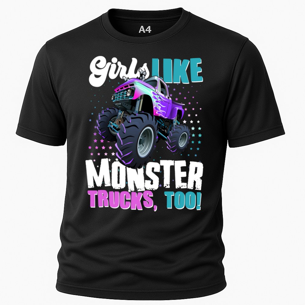 Girls Like Monster Trucks Too! Cooling Performance Crew T-Shirt