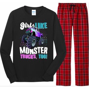 Girls Like Monster Trucks Too! Long Sleeve Pajama Set