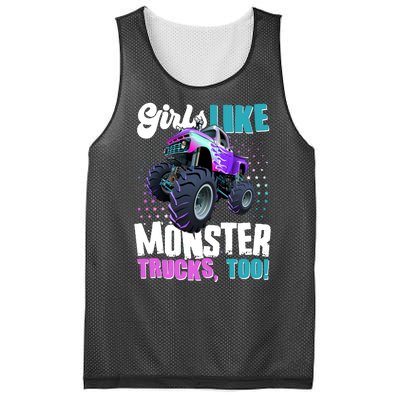 Girls Like Monster Trucks Too! Mesh Reversible Basketball Jersey Tank