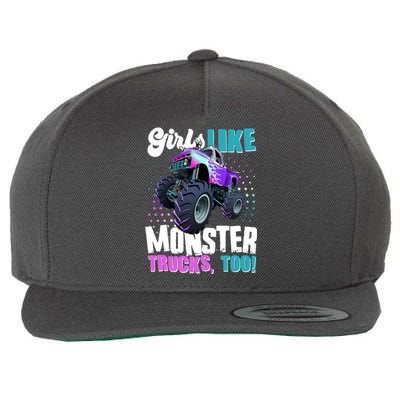 Girls Like Monster Trucks Too! Wool Snapback Cap