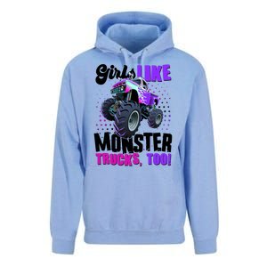 Girls Like Monster Trucks Too! Unisex Surf Hoodie