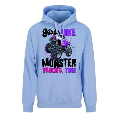 Girls Like Monster Trucks Too! Unisex Surf Hoodie