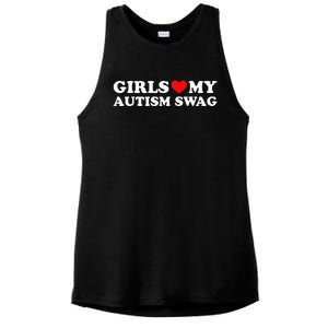 Girl Love My Autism Swag Ladies PosiCharge Tri-Blend Wicking Tank