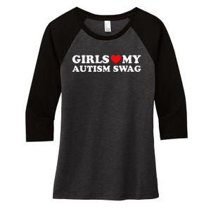 Girl Love My Autism Swag Women's Tri-Blend 3/4-Sleeve Raglan Shirt