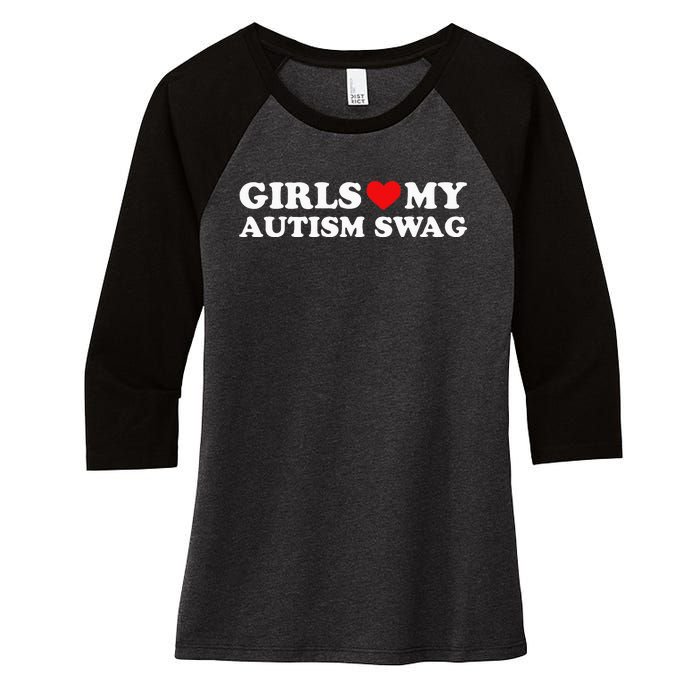 Girl Love My Autism Swag Women's Tri-Blend 3/4-Sleeve Raglan Shirt