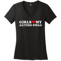 Girl Love My Autism Swag Women's V-Neck T-Shirt