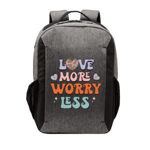 Groovy Love More Worry Less Retro Valentine Gift For Valentine Day Vector Backpack