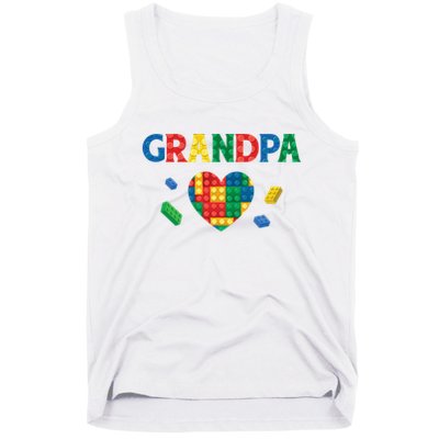 Grandpa Lover Master Builder Building Bricks Blocks Family Tank Top