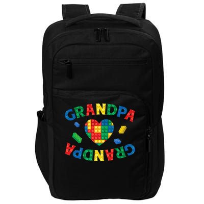 Grandpa Lover Master Builder Building Blocks Family Matching Impact Tech Backpack
