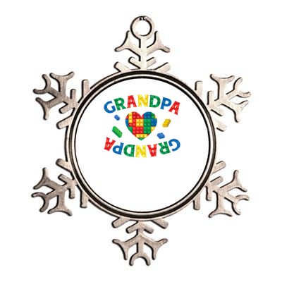 Grandpa Lover Master Builder Building Blocks Family Matching Metallic Star Ornament