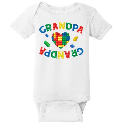 Grandpa Lover Master Builder Building Blocks Family Matching Baby Bodysuit