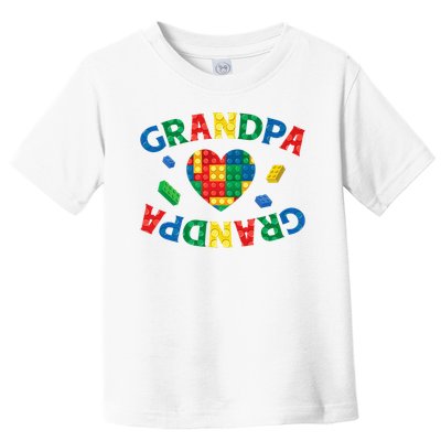 Grandpa Lover Master Builder Building Blocks Family Matching Toddler T-Shirt