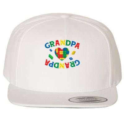 Grandpa Lover Master Builder Building Blocks Family Matching Wool Snapback Cap