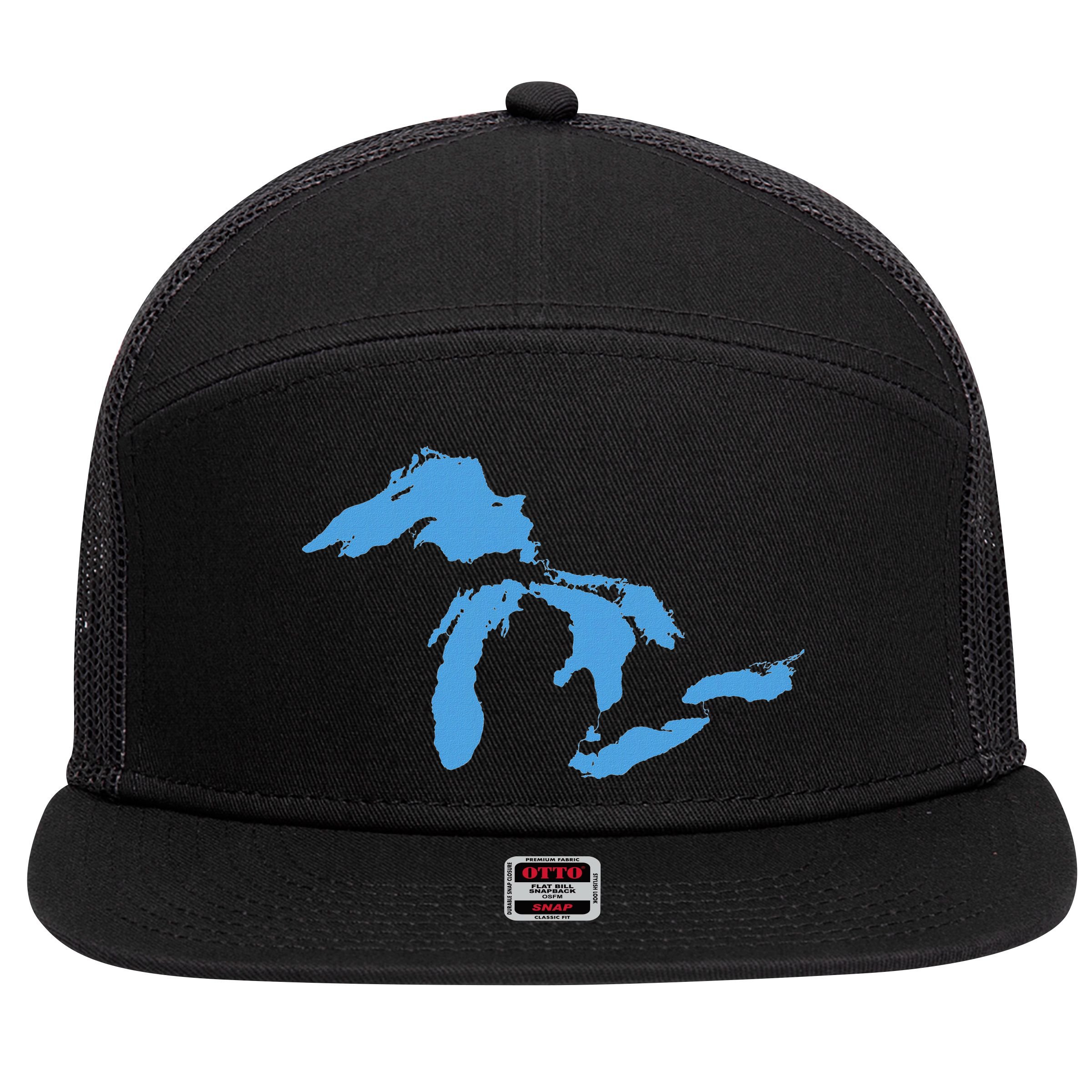 Great Lakes Michigan 7 Panel Mesh Trucker Snapback Hat