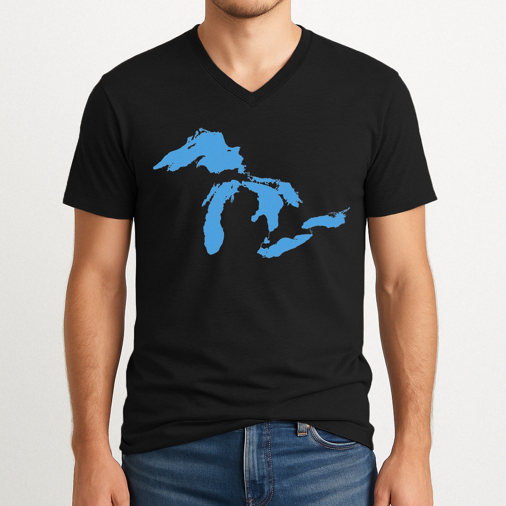 Great Lakes Michigan V-Neck T-Shirt