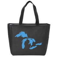 Great Lakes Michigan Zip Tote Bag