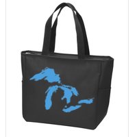 Great Lakes Michigan Zip Tote Bag