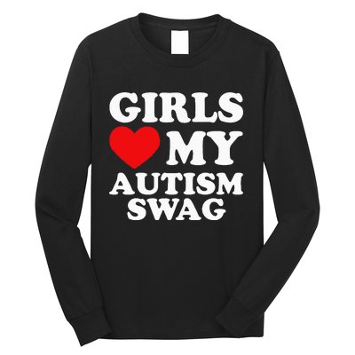 Girl Love My Autism Swag Funny Autistic Boy Gifts Awareness Long Sleeve Shirt