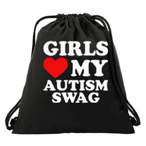 Girl Love My Autism Swag Funny Autistic Boy Gifts Awareness Drawstring Bag