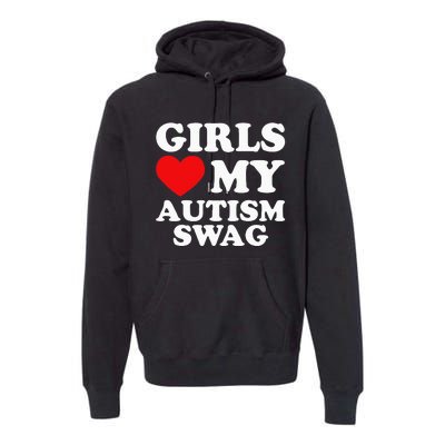 Girl Love My Autism Swag Funny Autistic Boy Gifts Awareness Premium Hoodie